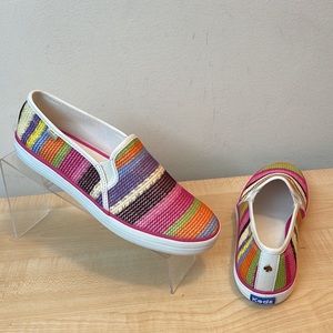 Kate Spade x Keds Double Decker Multi Color Crochet Slip On Sneaker - New